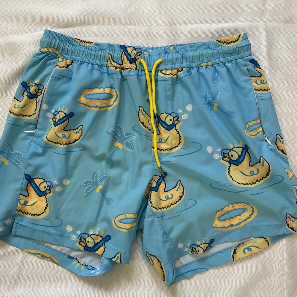 Mens Swim Shorts with Liner Quick Dry with Zipper Pockets Size Large